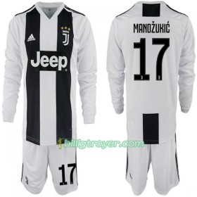 Billige Fotballdrakter Juventus Mario Mandzukic 17 Barn Hjemmedraktsett 2018/19 Langermet